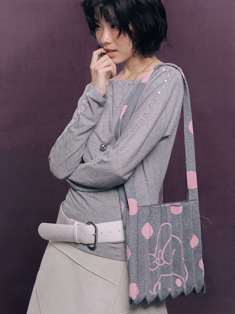 Lucky Pleats Knit Crossbody M Dot My Melody (ALL)