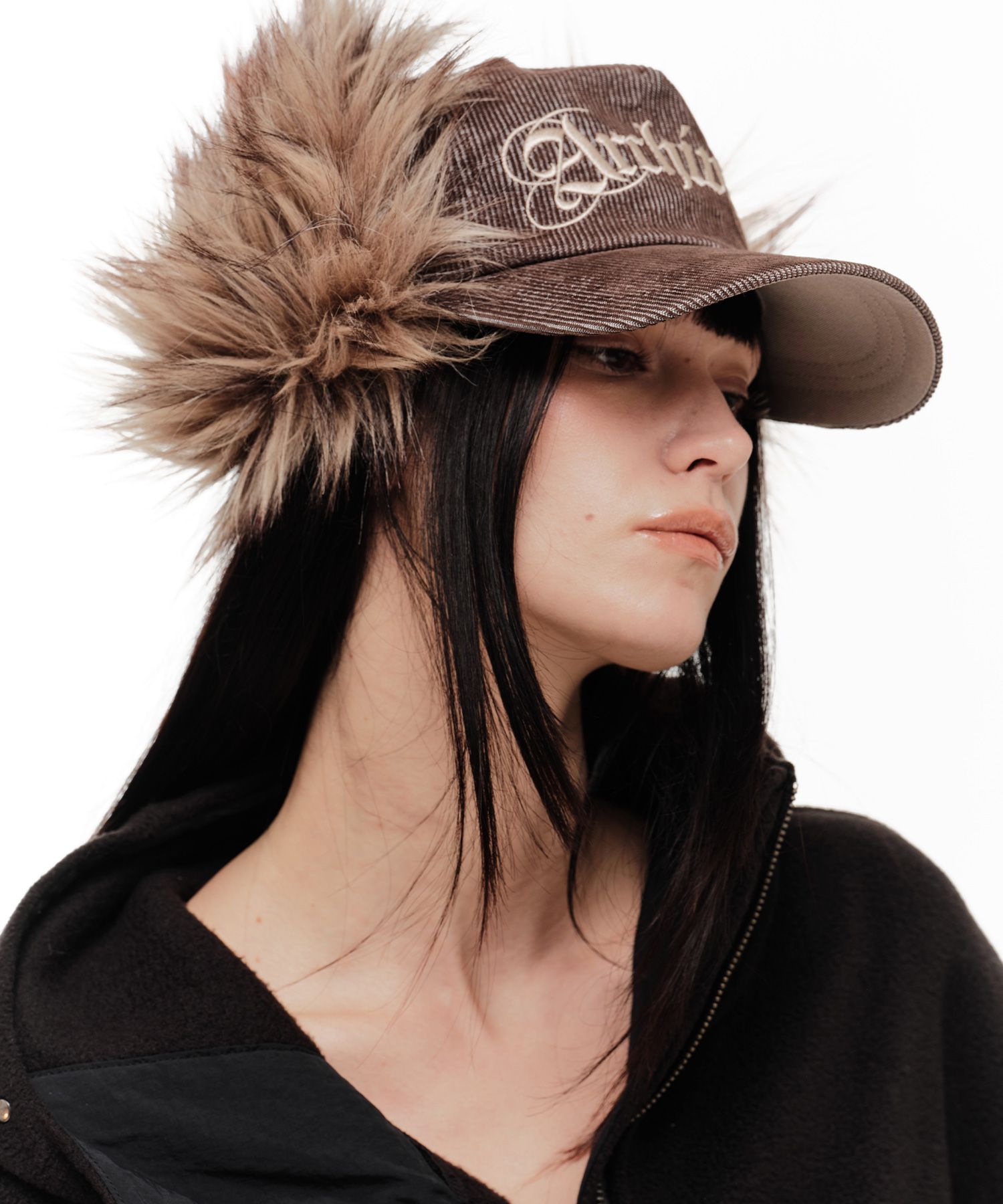 MUSINSA公式 | 2000ARCHIVES ARCHIVES CORDUROY FUR EARFLAP CAP (BROWN)