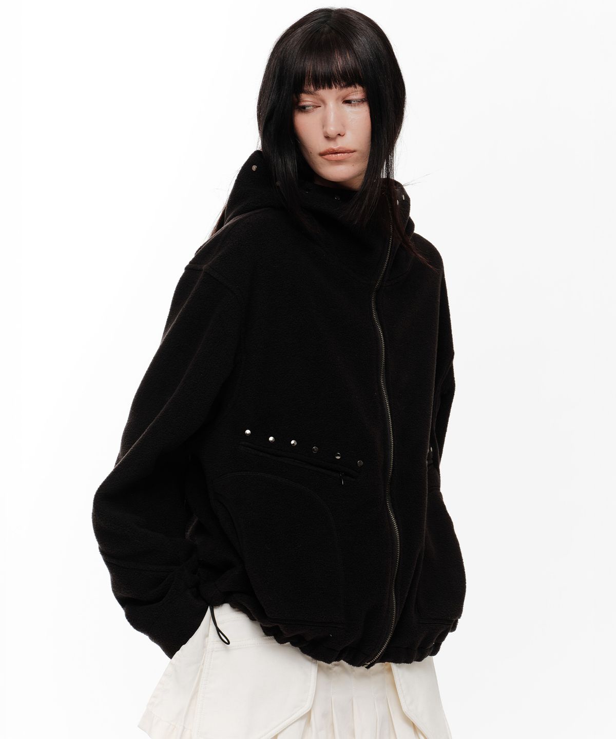 2000아카이브스(2000ARCHIVES) TEDDY STUD FLEECE JACKET (BLACK)