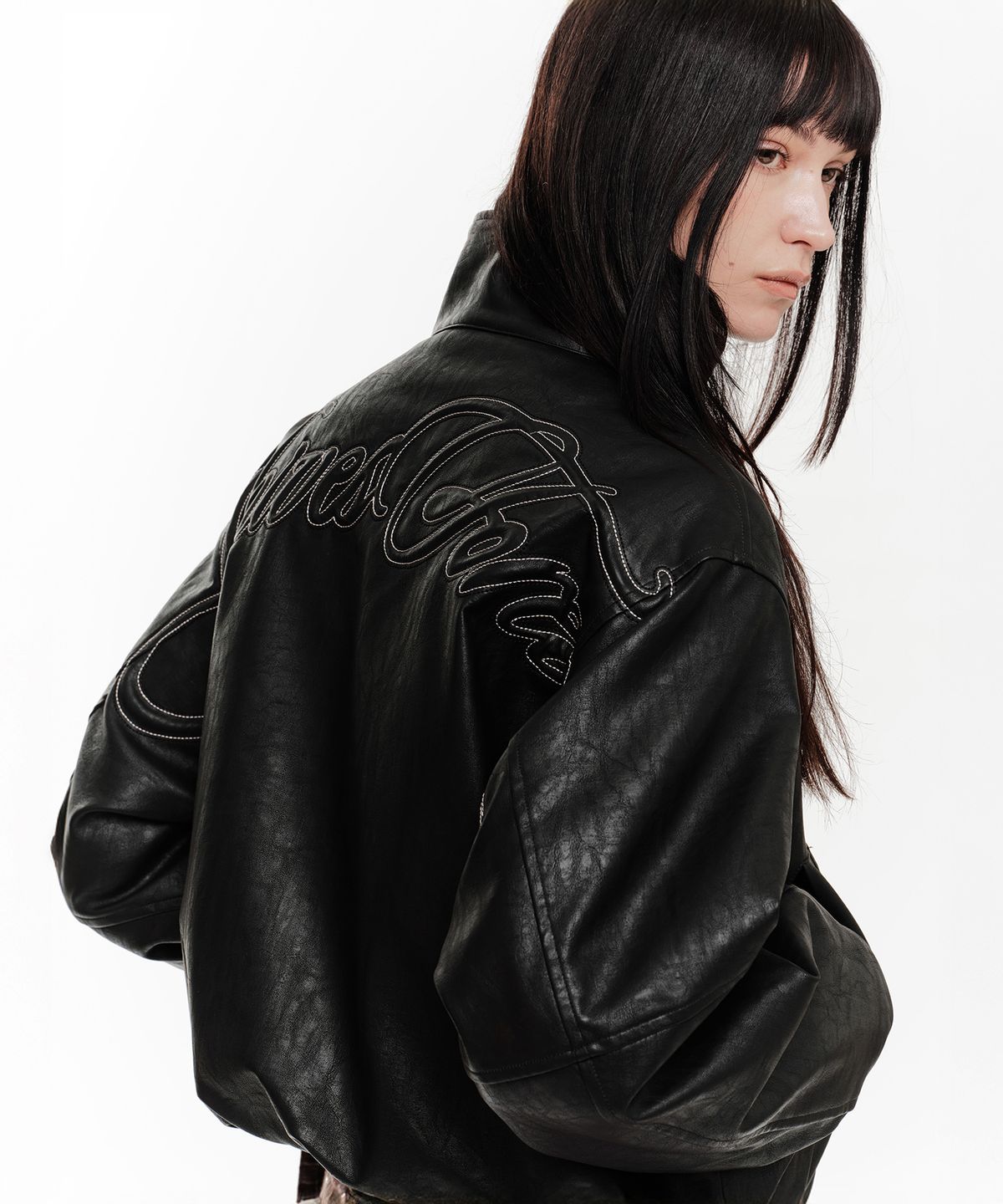 2000아카이브스(2000ARCHIVES) NYX FAUX LEATHER JACKET (BLACK)