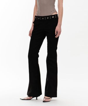 SUE EYELET SLACKS (BLACK)