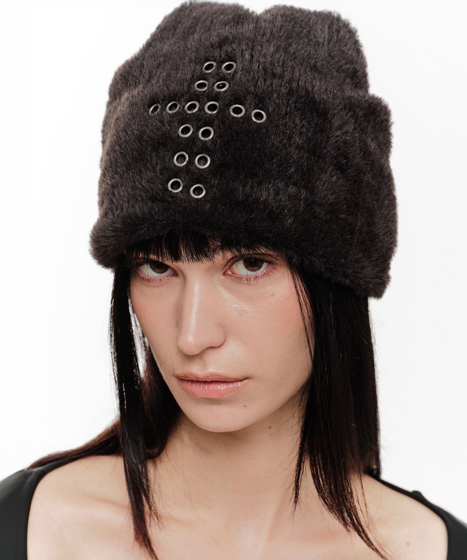 2000아카이브스(2000ARCHIVES) HUG STUD BEANIE (BLACK) - 사이즈