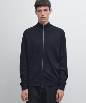 래글런 슬리브 니트 코튼 블렌드 가디건