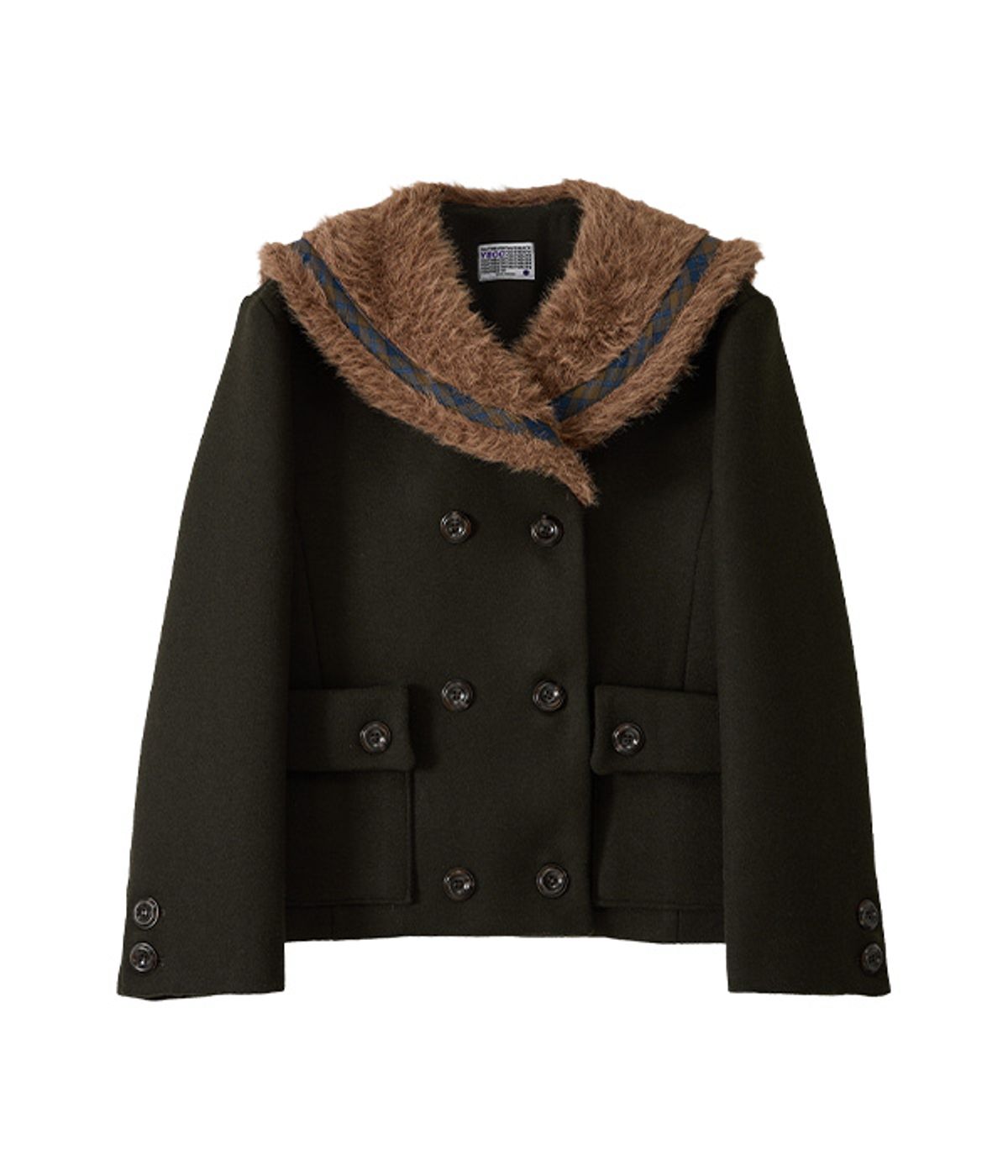 유쓰배쓰(YOUTHBATH) Fur Sailor Collar Wool Coat_Khaki