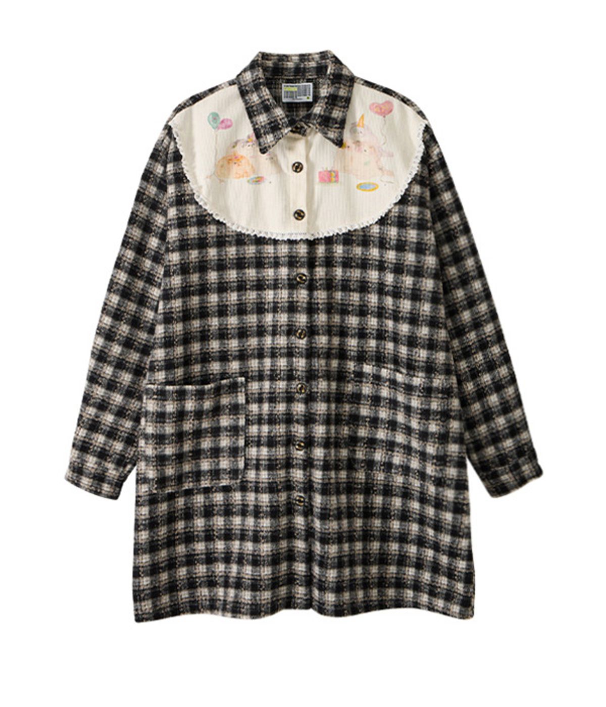 유쓰배쓰(YOUTHBATH) Bib Front Check Overshirt_Black