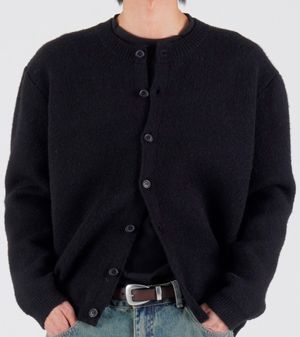 헤비 니트 라운드 가디건 (블랙)