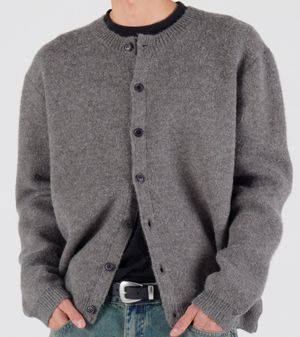 헤비 니트 라운드 가디건 (그레이)