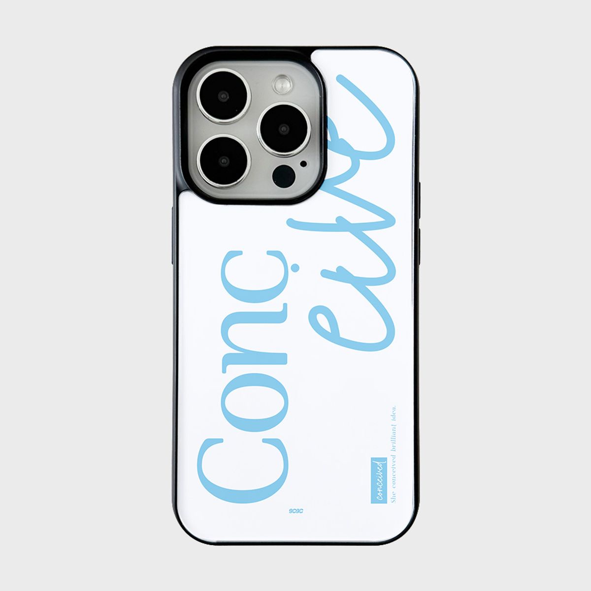 코쿼드(COQUAD) 9C9C 컬러 레터 파스텔 블루 맥세이프 블랙 글로시 케이스_컨시브파스텔블루