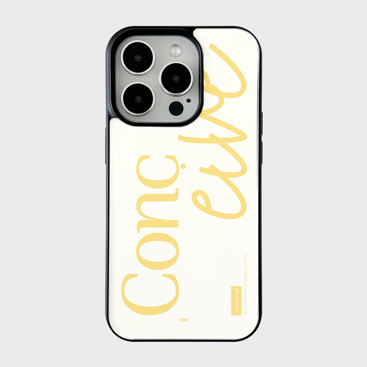 코쿼드(COQUAD) 9C9C 컬러 레터 파스텔 옐로우 맥세이프 블랙 글로시 케이스_컨시브파스텔옐로우