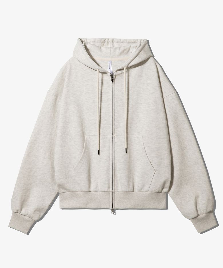 OVERFIT DOUBLE JERSEY(특양면) HOODED ZIP UP - OATMEAL