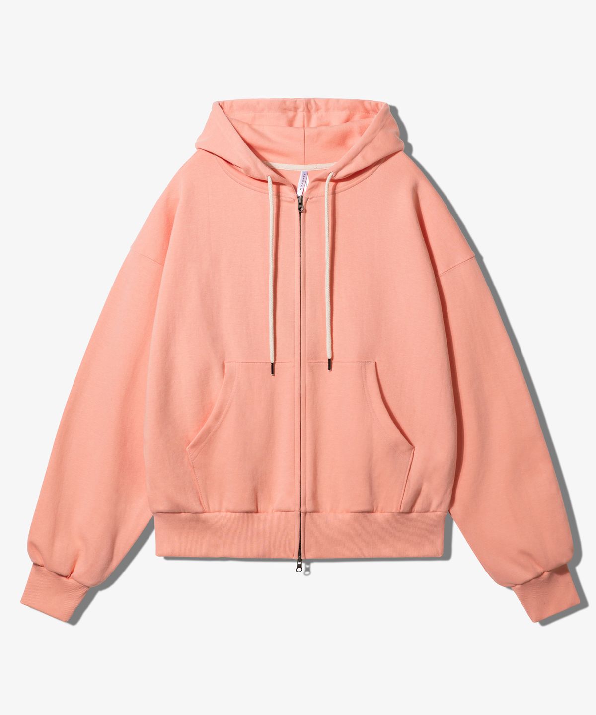 팬쇼(FANSHOW) OVERFIT  DOUBLE JERSEY(특양면) HOODED ZIP UP - PEACHY