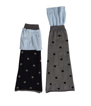 Dot Layered-Style Leg Warmer (Reversible)