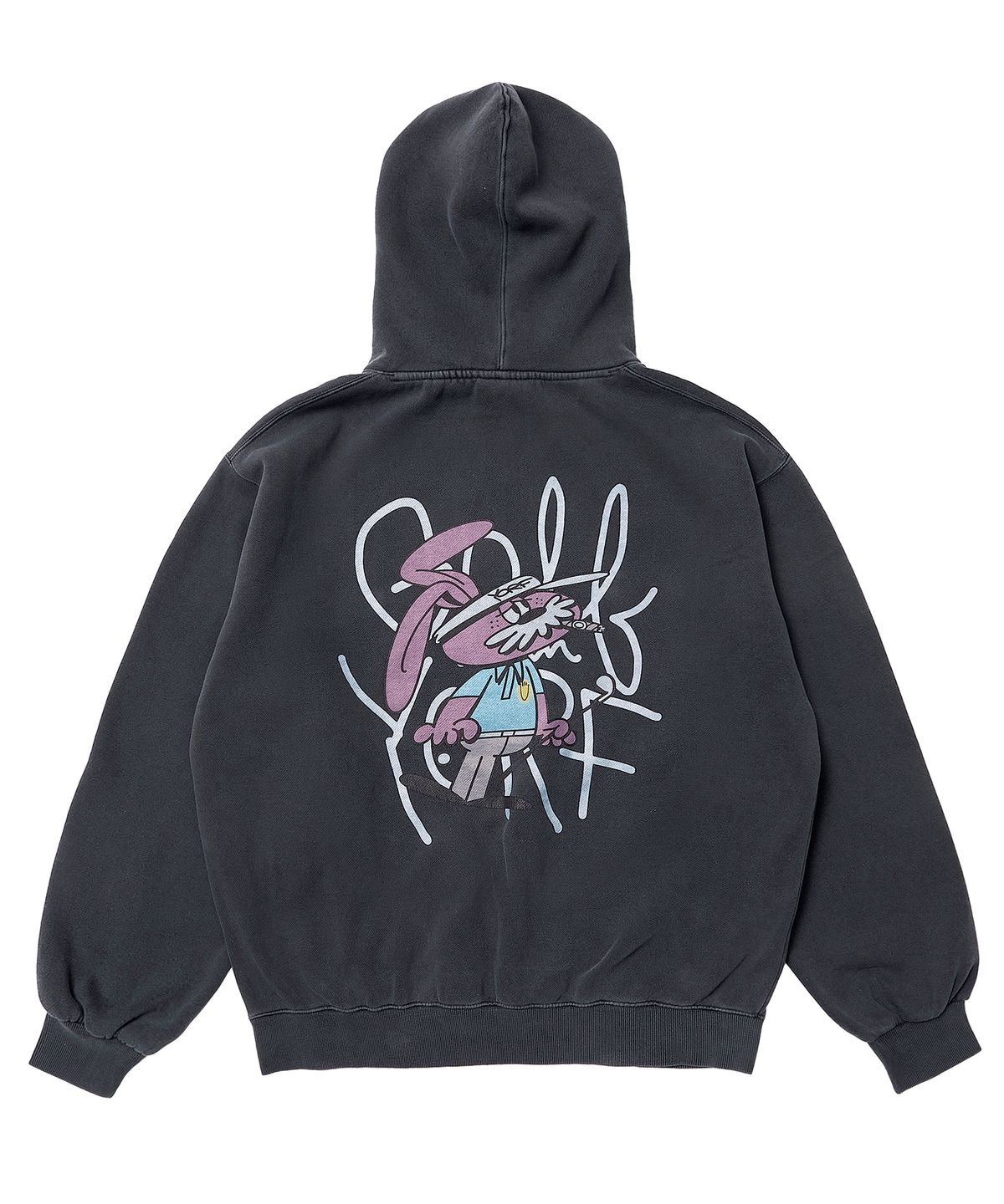 욜프(YORF) YORF HOODIE PIGMENT DYEING MASTER RABBIT CHARCOAL 욜프 후드티 피그먼트 다잉 마스터 래빗 차콜