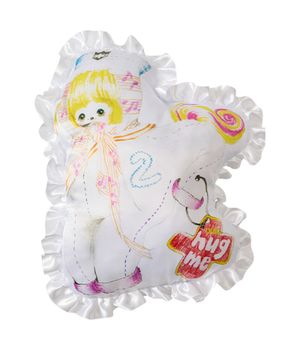 Frilled Shiny Graphic Cushion