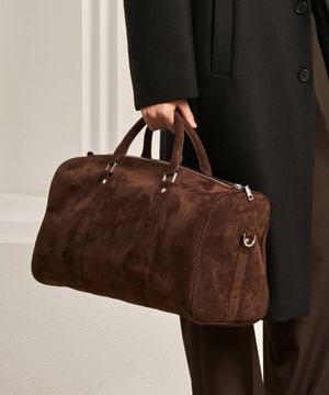 스웨이드 보스턴 백 (딥브라운)