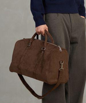 스웨이드 보스턴 백 (브라운)