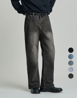 릴렉스 세미 와이드 데님 팬츠 (5color)