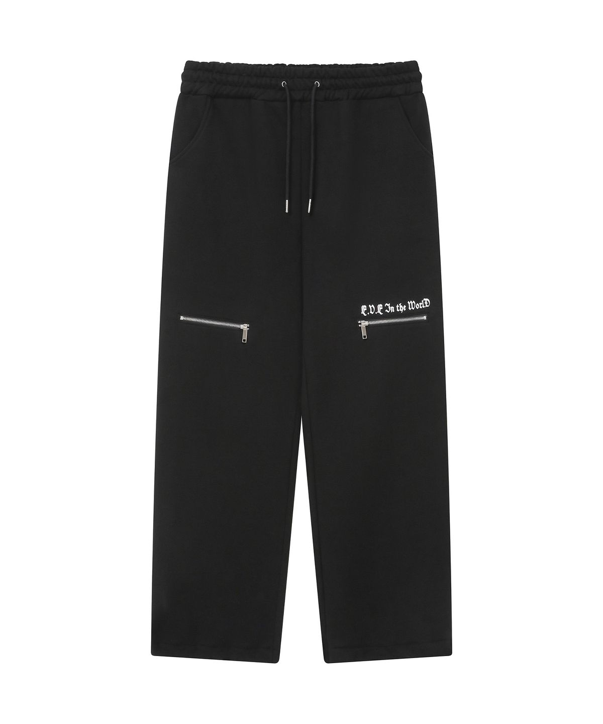 이브인더월드(EVEINTHEWORLD) TRIPLE ZIP SWEATPANTS BLACK