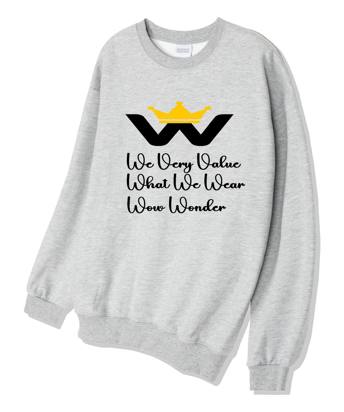 위베리벨류(WEVERYVALUE) W왕관 오버핏 쮸리 스웨트셔츠 그레이