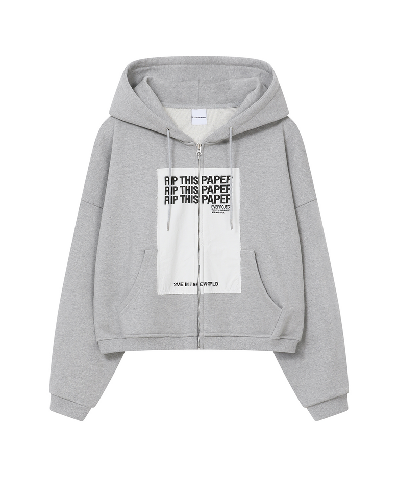 RIP ZIP HOODIE GREY