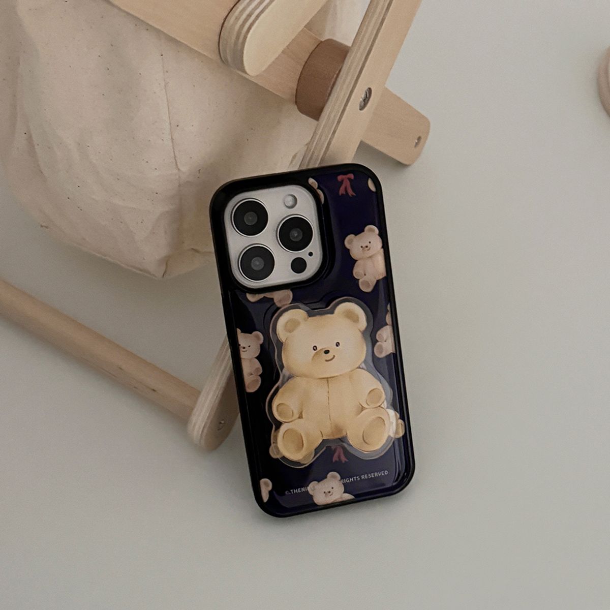 더나인몰(THE NINEMALL) pattern cozy teddy [블랙 맥세이프 범퍼케이스]