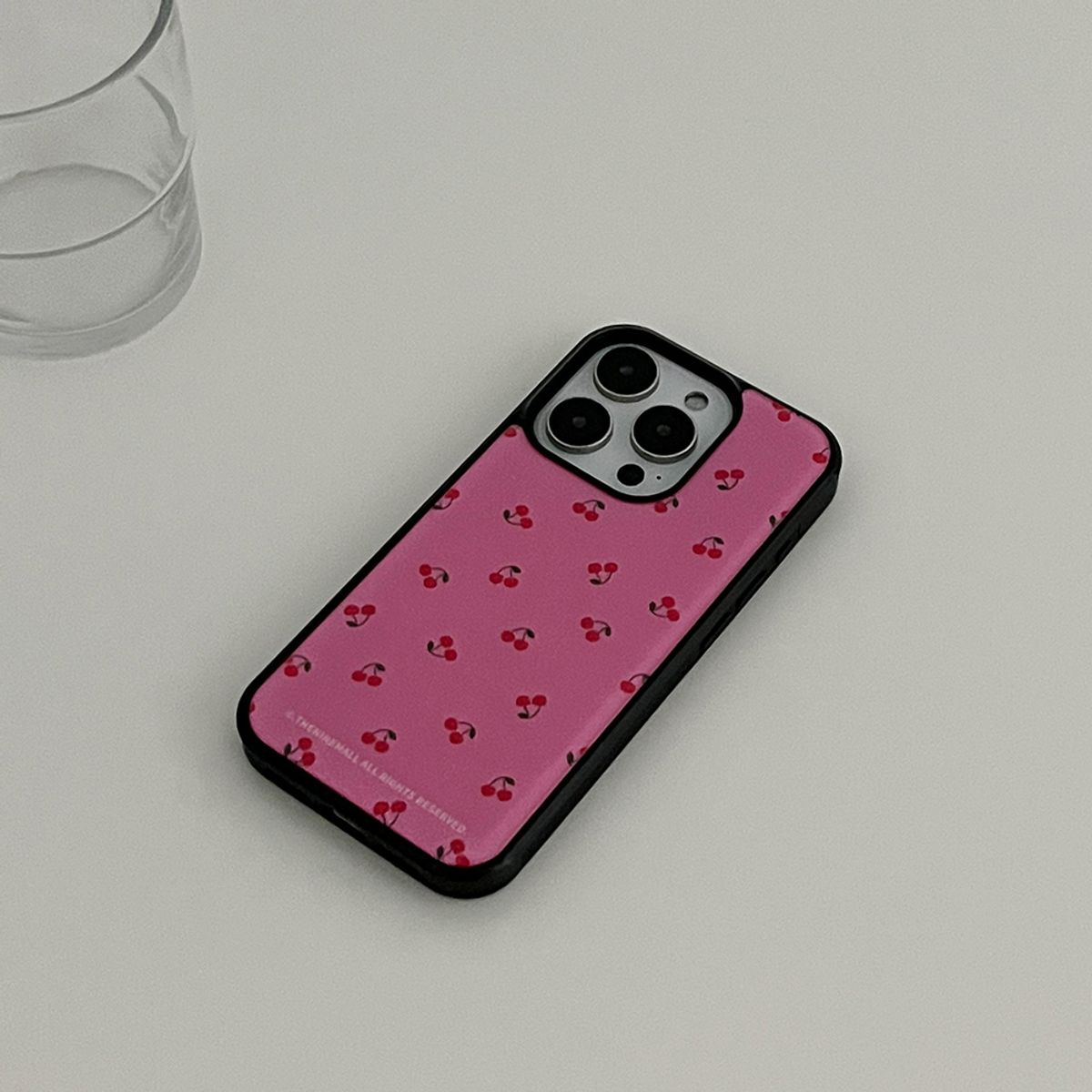 더나인몰(THE NINEMALL) mini cherry pattern [블랙 맥세이프 범퍼케이스]