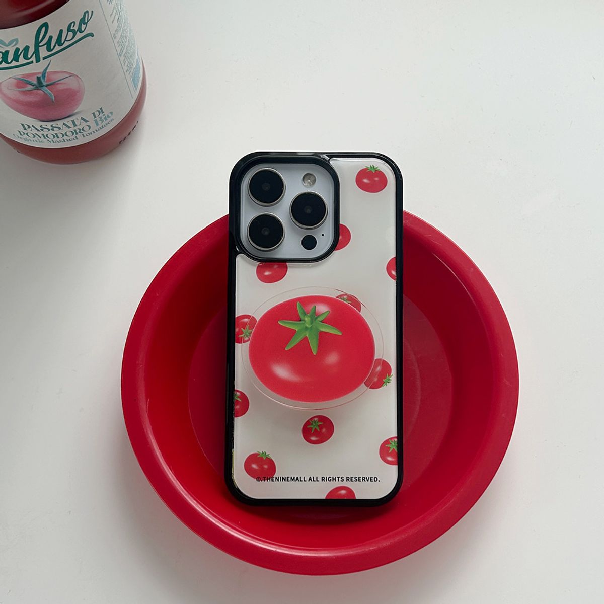 더나인몰(THE NINEMALL) mini tomato pattern [블랙 맥세이프 범퍼케이스]