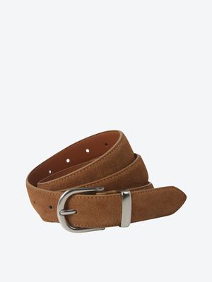 남성 스웨이드 라운드 버클 벨트 HPAUUGA006