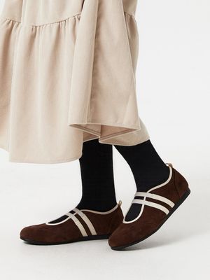 스웨이드 투밴드 메리제인 플랫 스니커즈 HPWPDGA301