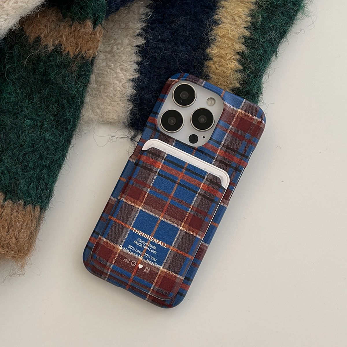 더나인몰(THE NINEMALL) vintage check scarf [맥세이프 카드슬롯]