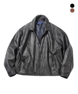 페이디드 레더 블루종 집업 자켓 JJK1125