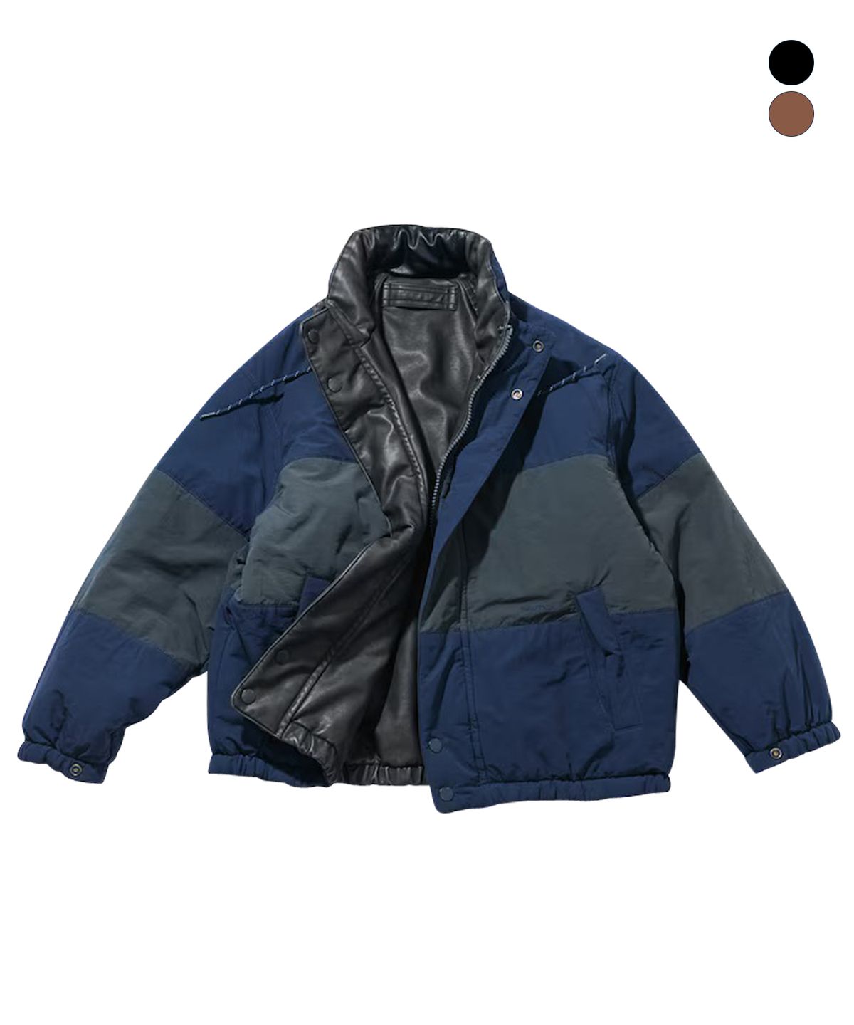 노티카(NAUTICA) 페이크 레더 나일론 리버시블 블루종 JJK1135
