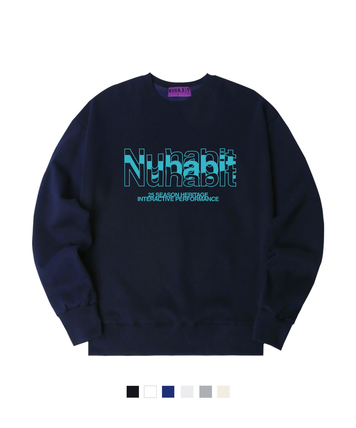 뉴해빗(NUHABIT) N/H DOMINO 오버핏 기모 맨투맨 (GOM4-5NH1328)