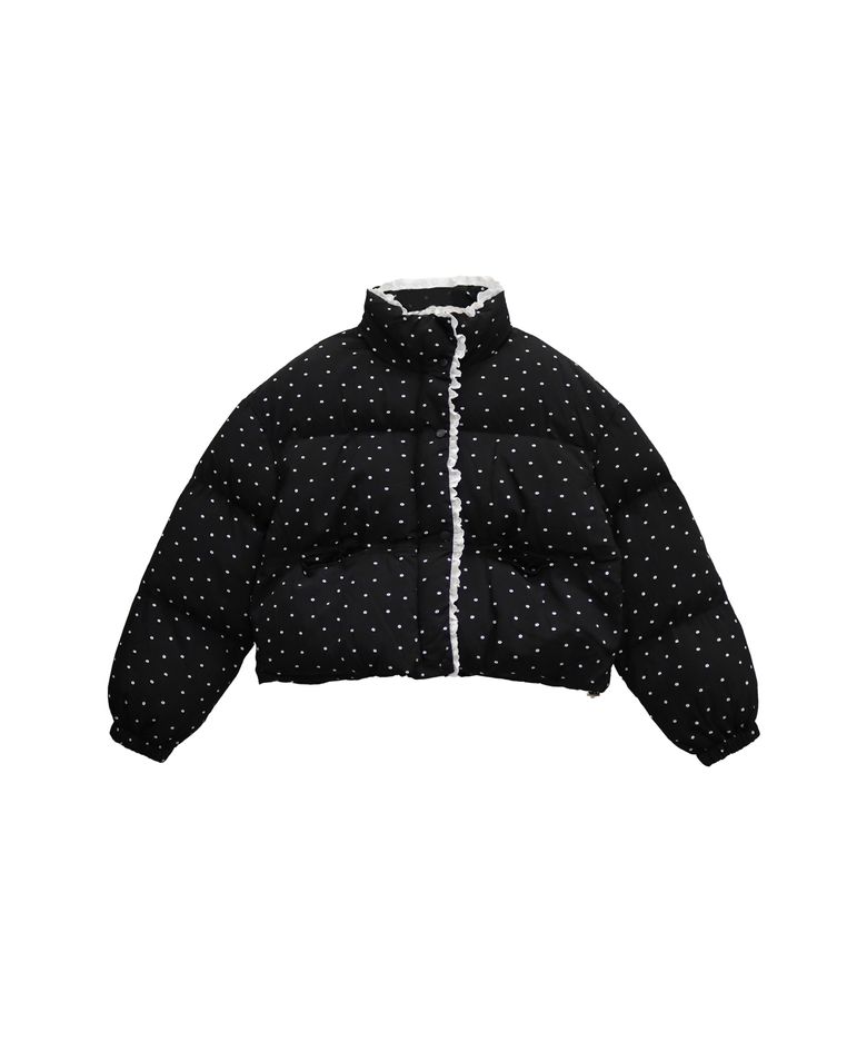 WINTER DAISY DOT PADDING_BLACK