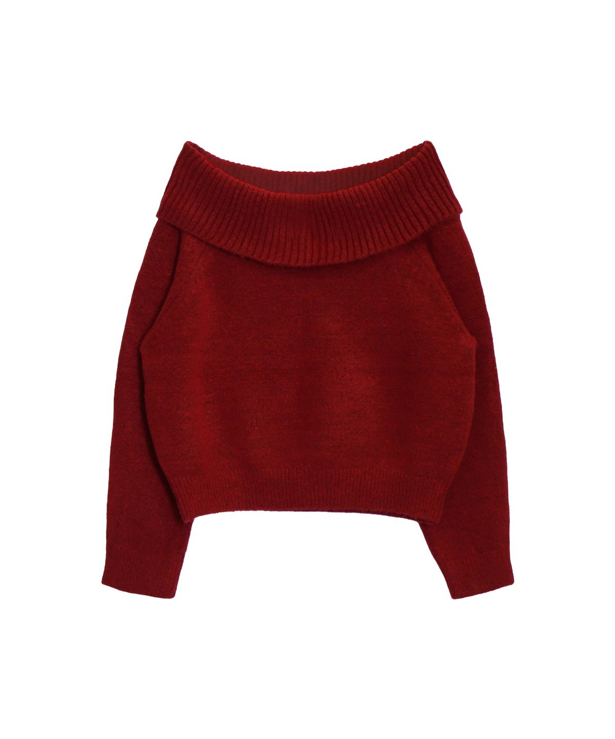 핑크파인애플(PINK PINEAPPLE) MELTING BASIC OFF-SHOULDER KNIT_RED