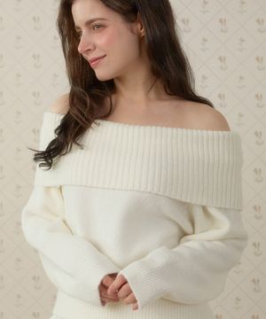 MELTING BASIC OFF-SHOULDER KNIT_IVORY