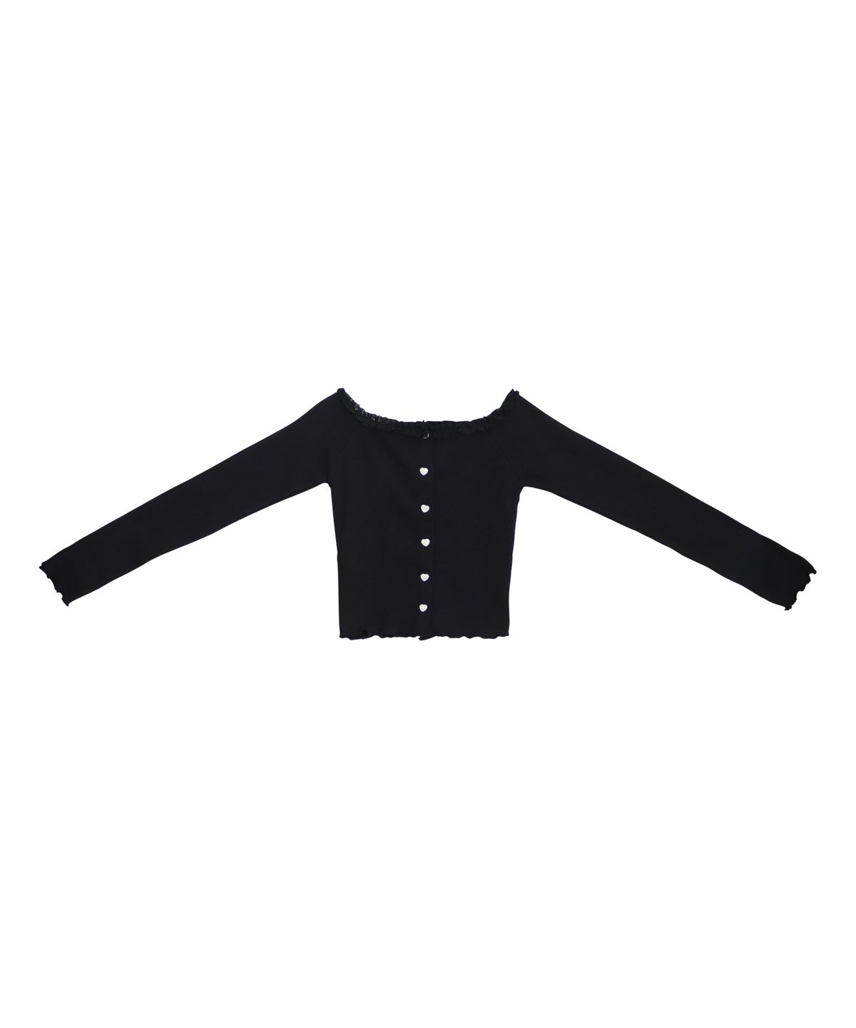 핑크파인애플(PINK PINEAPPLE) SUGAR OFF-SHOULDER CARDIGAN_BLACK