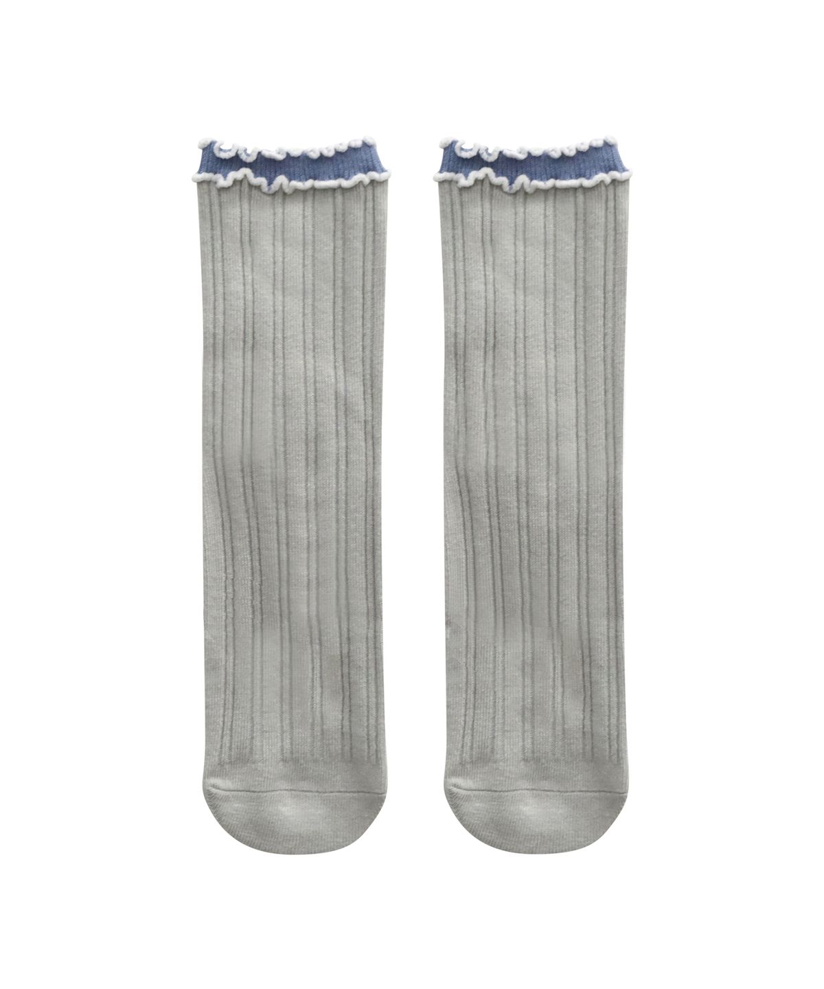 핑크파인애플(PINK PINEAPPLE) [2EA 1SET]RETRO FRILL RIB SOCKS_GREY
