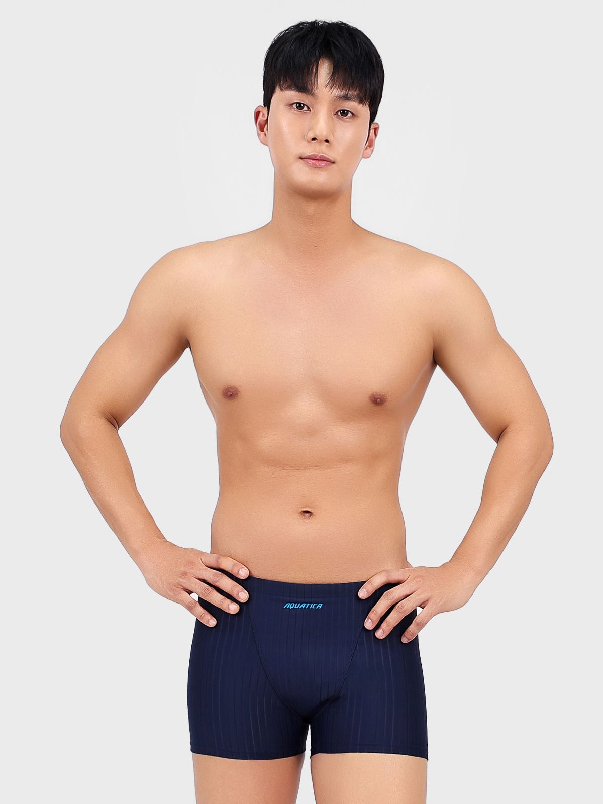 아쿠아티카(AQUATICA) 남성 3부 실내 수영복 BAF06 일반용수경 파우치 코클립 7종세트
