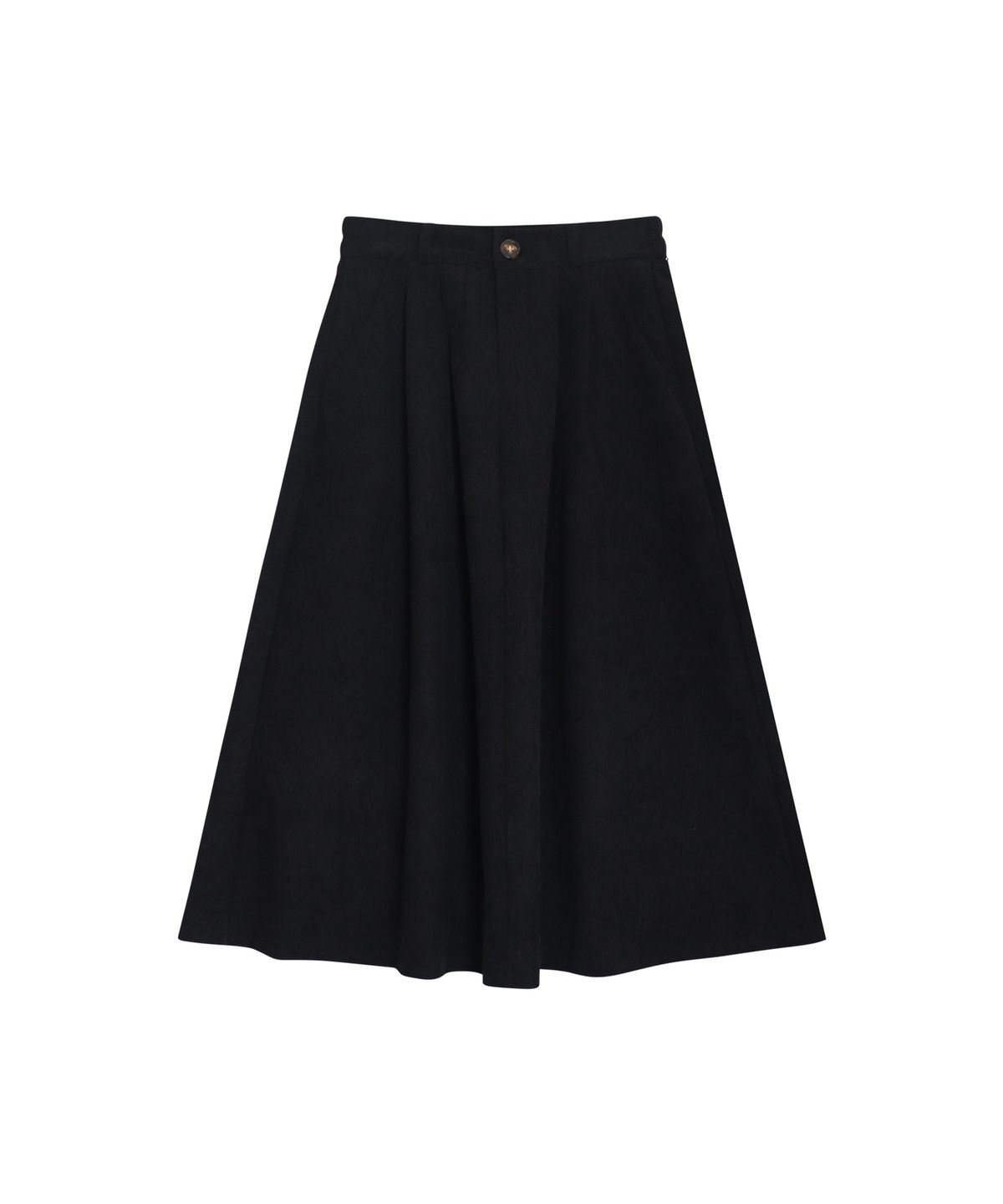 핑크파인애플(PINK PINEAPPLE) VINTAGE TUCKED CORDUROY LONG SKIRT_BLACK