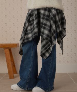 FROST CHECK LAYERED SKIRT_BLACK