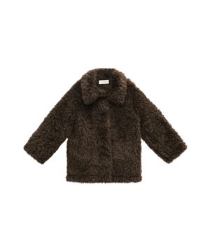SNOW FLUFFY COAT_BROWN