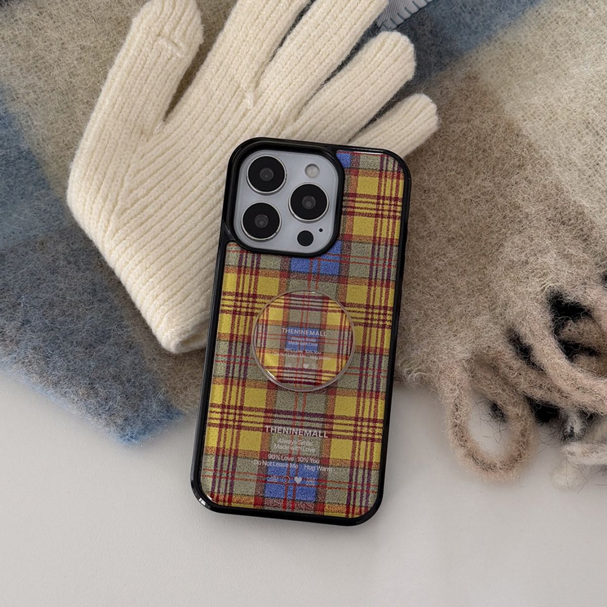 더나인몰(THE NINEMALL) vintage check scarf [블랙 에폭시 범퍼케이스]