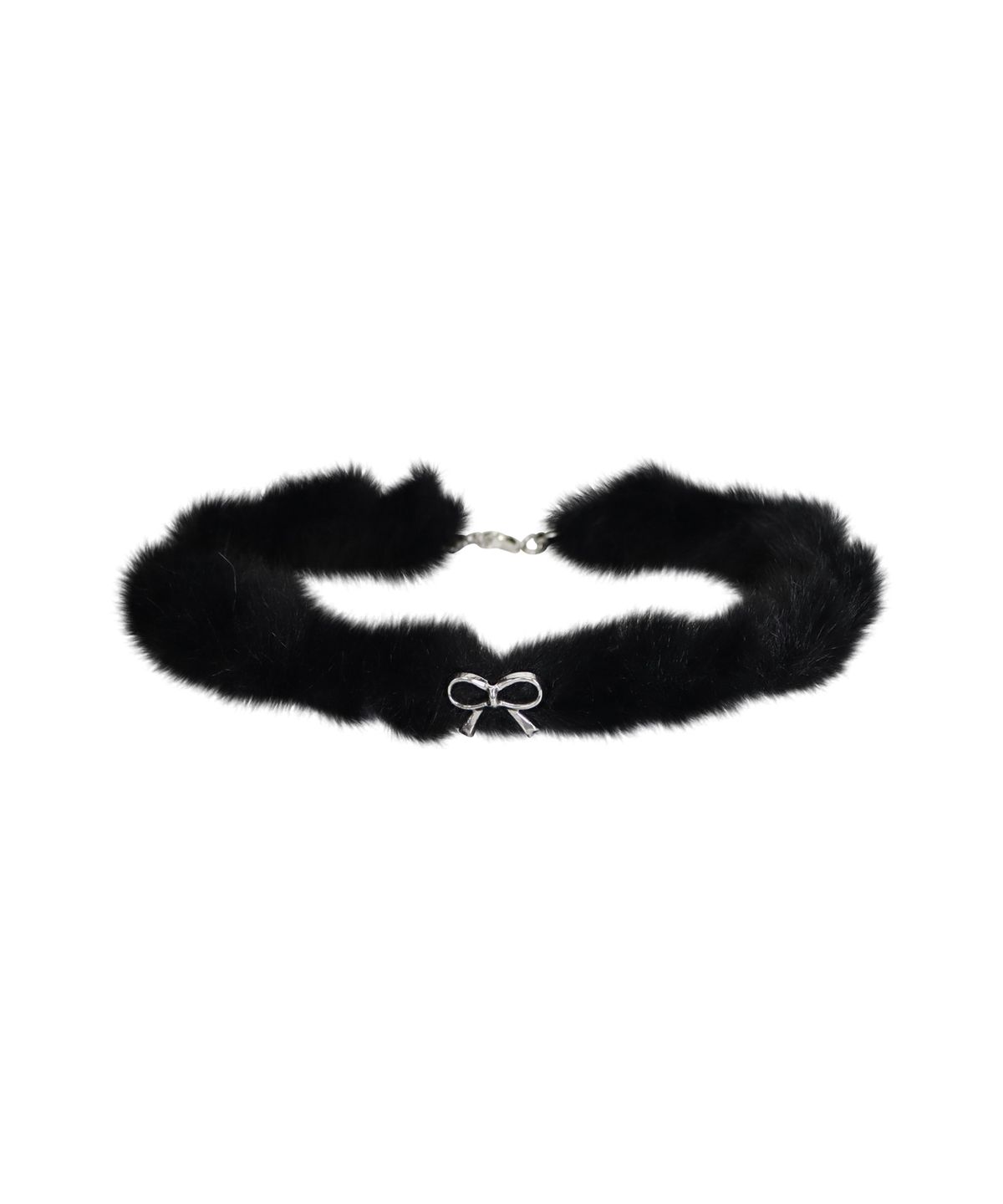 핑크파인애플(PINK PINEAPPLE) WINTER PUFFY RIBBON CHOKER_BLACK