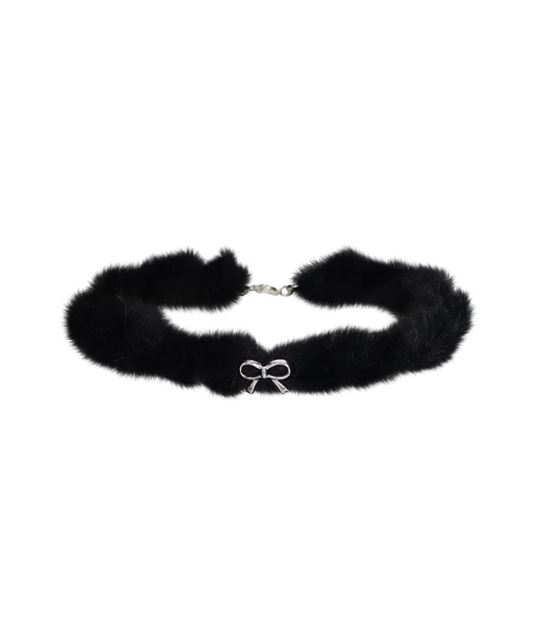 WINTER PUFFY RIBBON CHOKER_BLACK