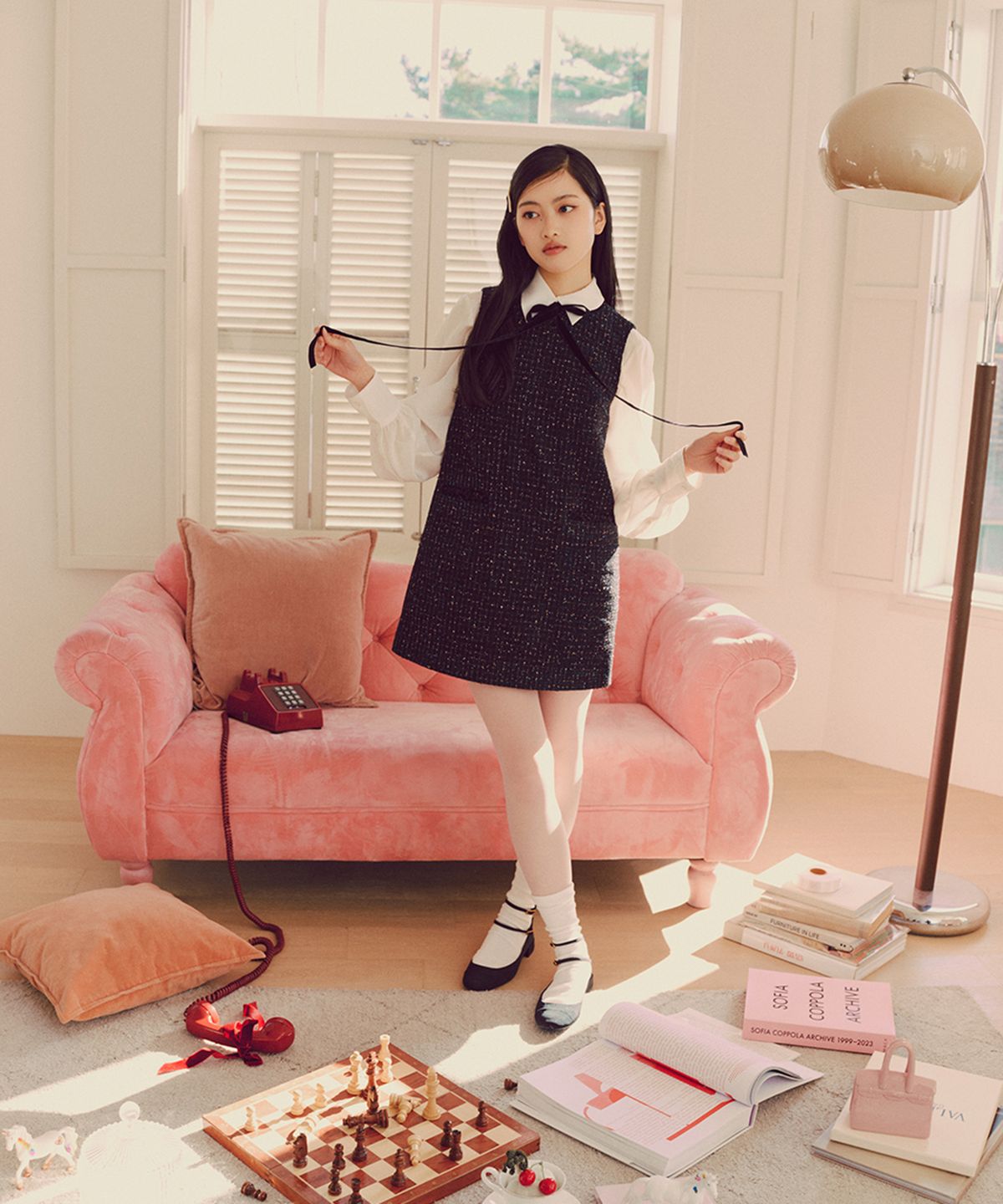 라피네아뜰리에(RAFFINE ATELIER) 클래식 트위드 원피스 블랙