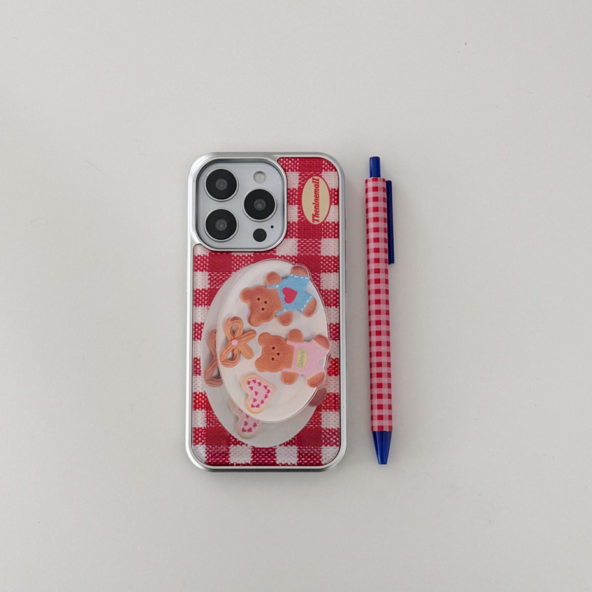 더나인몰(THE NINEMALL) gummy cookie check pattern [실버 맥세이프 범퍼케이스]