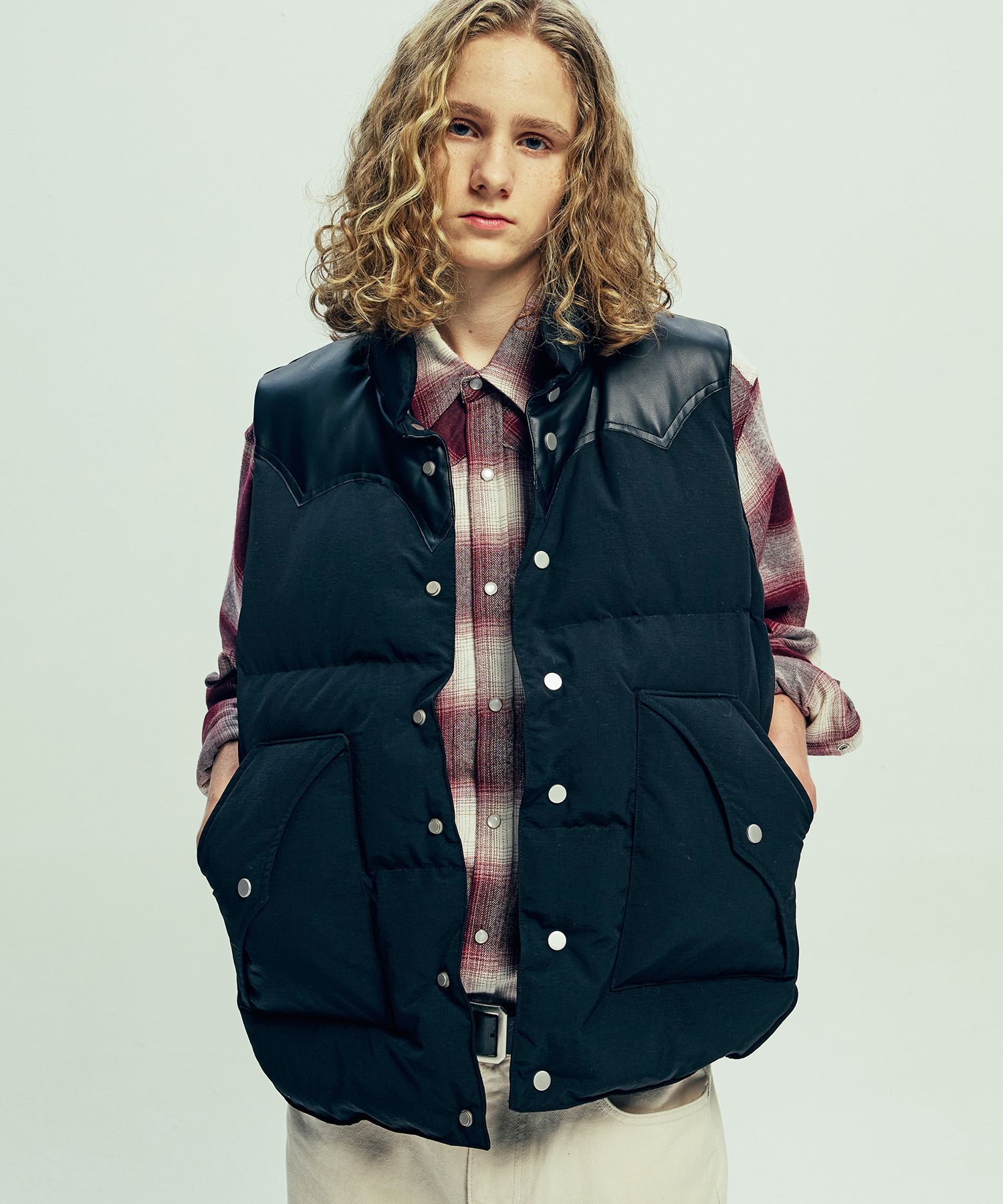 MUSINSA | KND 70s WYO Padded Ski Vest Black