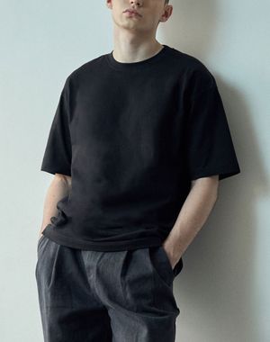 레이어드 반팔 티셔츠 [블랙]