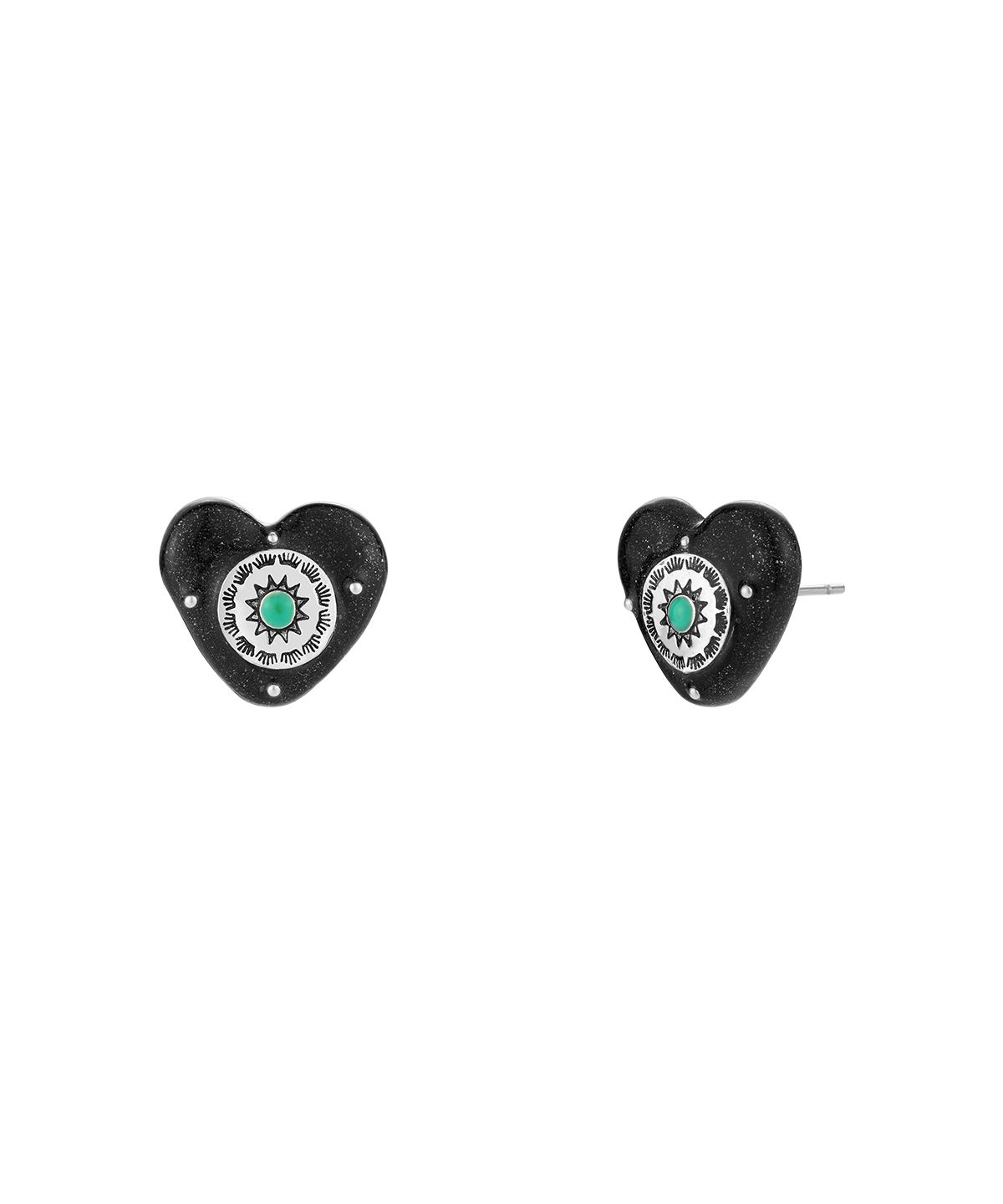 엔프프(NFF) totem heart earrings-black